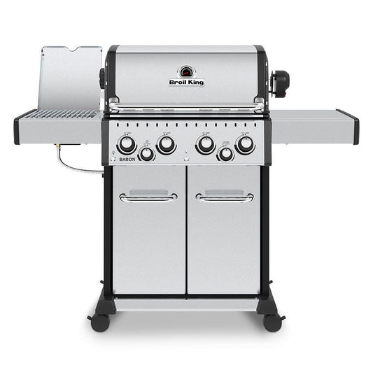 Broil King Freestanding Grill Broil King BR-S490 Baron S490 Pro Stainless Steel Infrared 4-Burner c with Rotisserie and Side Burner, 57-Inches
