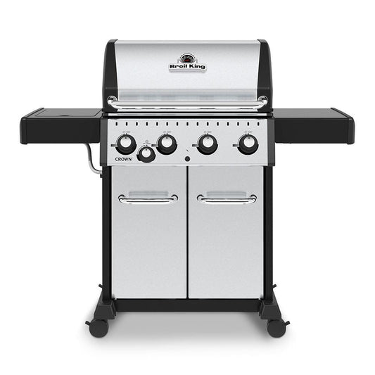 Broil King Freestanding Grill Broil King CRN-S440 Crown S440 Stainless Steel 4-Burner Gas Grill Side Burner, 57-Inches