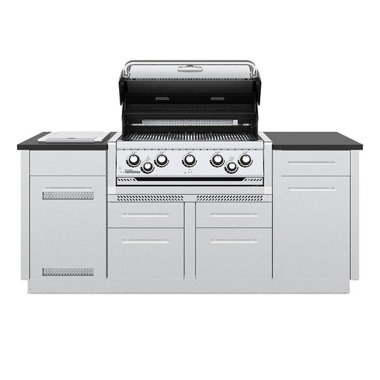Broil King Freestanding Grill Broil King IMP-S590i Imperial S590i Stainless Steel 5-Burner Gas Grill Island, 79-Inches