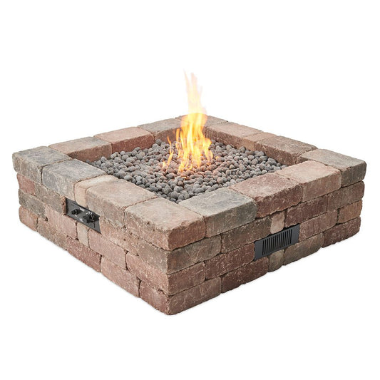Outdoor Greatroom - Bronson Block Square Gas Fire Pit Kit - BRON5151-K