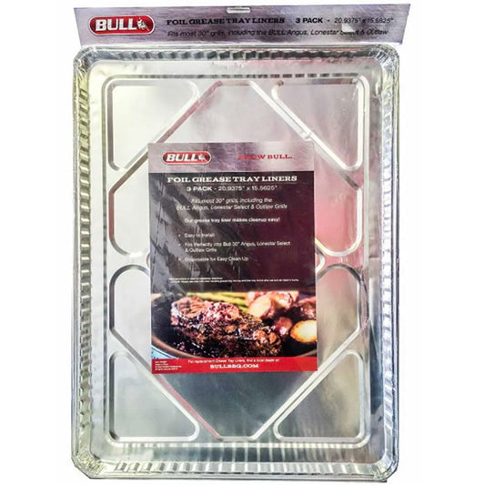 Bull Grills Bull Grills - 21-Inch x 15-Inch Drip Pan Grease Tray Liners - Box of 12 - Fits Bull BBQ 30-Inch 4-Burner Gas Grills | 24268