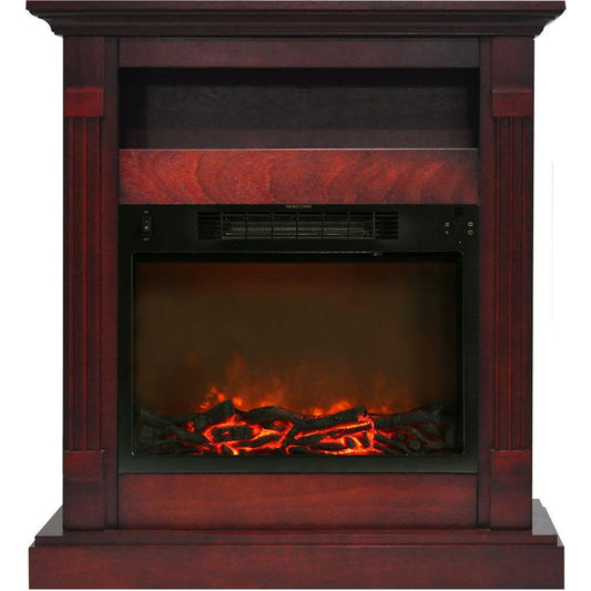 Cambridge Cambridge Sienna 34 In. Electric Fireplace w/ 1500W Log Insert and Cherry Mantel