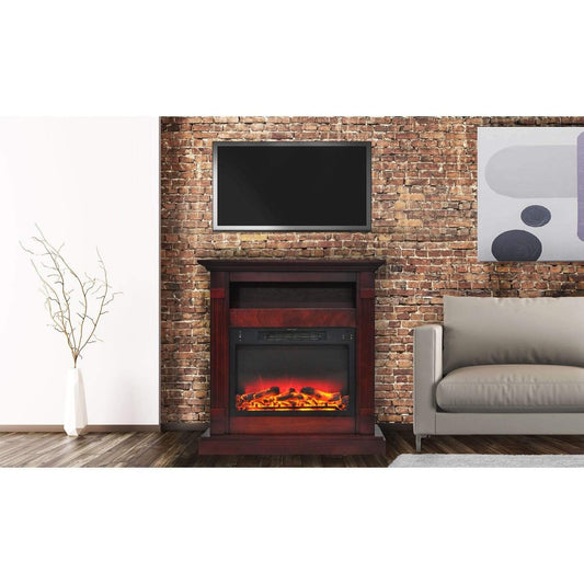 Cambridge Cambridge Sienna 34 In. Electric Fireplace w/ Enhanced Log Display and Cherry Mantel