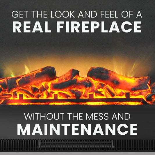 Cambridge Electric Fireplace Cambridge 23-In. x 17.1-In. x 5-In. Multi-Color LED Electric Fireplace Insert with Charred Faux Logs