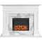 Cambridge Electric Fireplace Cambridge Sofia 57-In. Electric Fireplace with Faux Charred Log Display insert and White Mantel