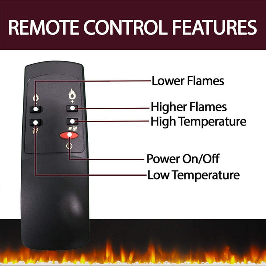 Cambridge Electric Wall-hung Fireplaces Cambridge 30-In. Callisto Wall Mount Electric Fireplace with Crystal Display, Timer, and Remote, Black