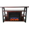 Cambridge Fireplace Mantels and Entertainment Centers Color_Mahogany/Black Cambridge 32-In. Sawyer Industrial Electric Fireplace Mantel with Realistic Log and Grate Insert and Color Changing Flames,