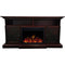 Cambridge Fireplace Mantels and Entertainment Centers Mahogany Cambridge 62-in. Summit Farmhouse Style Electric Fireplace Mantel with Deep Log Insert, Mahogany