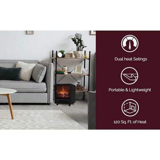 Cambridge Freestanding Fireplace 17.8-In Freestanding 4606 BTU Electric Fireplace with Wood Log Insert