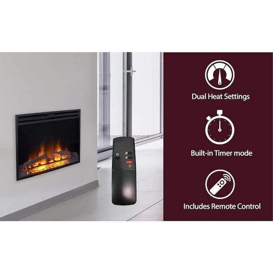 Cambridge Freestanding Fireplace Cambridge 25-In. Freestanding 5116 BTU Electric Fireplace Insert with Remote Control