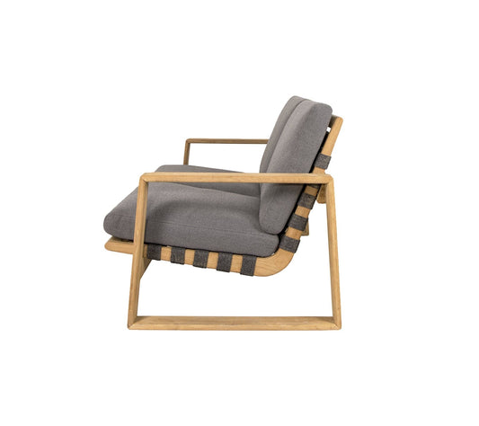 Cane-Line Denmark Cane-line Soft Rope - Dark grey - teak legs Endless Soft 2-seater sofa incl. grey Cane-line Airtouch cushion set (55503)