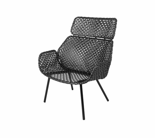 Cane-Line Denmark Cane-line Weave - Black/Graphite / None Vibe highback chair, Cane-line Weave (54107)