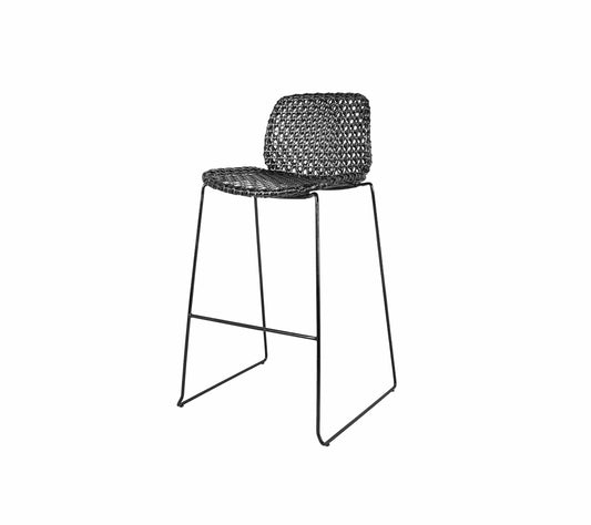 Cane-Line Denmark Cane-line Weave - Black/Graphite Vibe bar chair, stackable (54106)