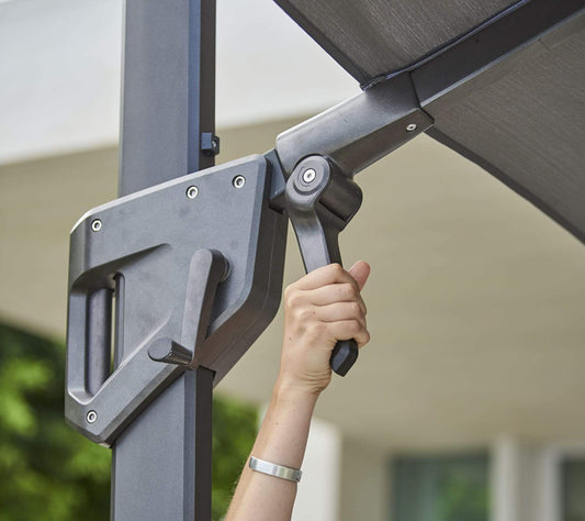 Cane-Line Denmark Cantilever Umbrellas Hyde luxe tilit parasol incl. base, 3x3 m