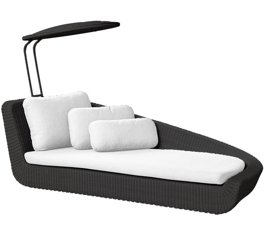 Cane-Line Denmark Day Bed Black / Cane-line Natté White w/QuickDry foam Cane-Line Savannah daybed, left module (5542)