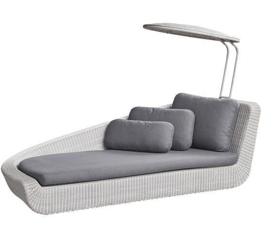 Cane-Line Denmark Day Bed White grey / Cane-line Natté Grey w/QuickDry foam Cane-Line Savannah daybed, right module, incl. sunshade (5543)