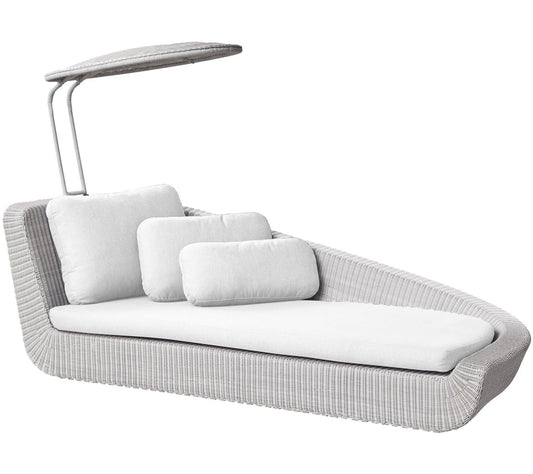 Cane-Line Denmark Day Bed White grey / Cane-line Natté White w/QuickDry foam Cane-Line Savannah daybed, left module (5542)
