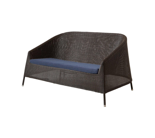 Cane-Line Denmark Mocca - Cane-line Weave / Blue - Cane-line Natté Kingston 2-seater sofa, stackable (5550)