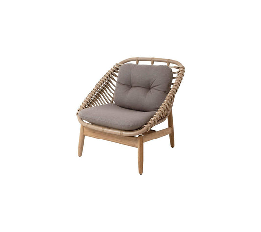 Cane-Line Denmark Outdoor Chairs String lounge chair w/teak frame, incl. Cane-line AirTouch cushions, Cane-line Weave-54020