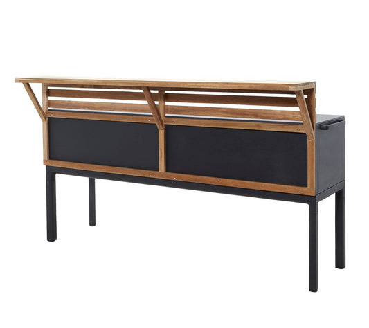 Cane-Line Denmark Outdoor Kitchen Furniture Fossil Ceramic - Black / Teak Bar (+1450) / No Wall Cane-Line Drop Kitchen