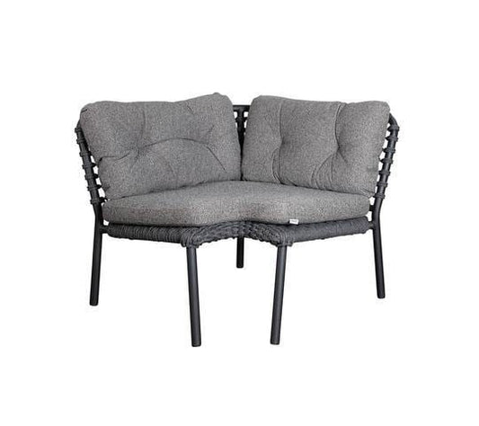 Cane-Line Denmark Outdoor Modular Cane-line Wove Dark grey (YN115) Cane-line Ocean, Corner Module, Cane-line Soft Rope (5528)