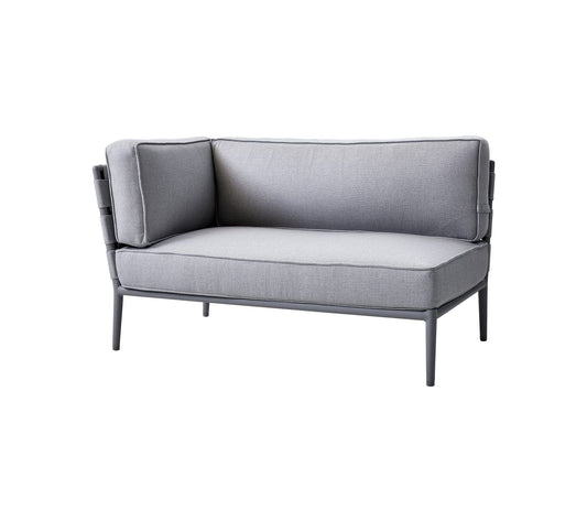 Cane-Line Denmark Outdoor Modular Light Grey Cane-Line Conic 2-seater sofa right module