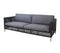 Cane-Line Denmark Outdoor Sofa Black/Antracite / Cane-line Natté Grey w/QuickDry foam Cane-Line Connect 3-Seater Sofa (5592)