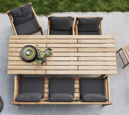 Cane-Line Denmark Teak Grace dining table, 240x100 cm, incl. teak table top (50601)