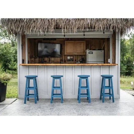 Capterra Casual Outdoor Barstool Pacific Blue Capterra Casual Barstool | Heavy Weight Capacity | 100% Recycled Plastic (OVERSTOCK)
