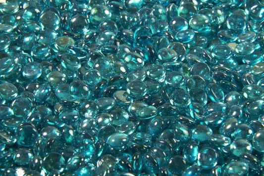 Outdoor Greatroom - Aqua Marine Tempered Fire Glass Gems - CFG-AM