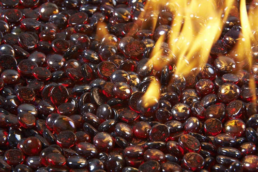 Outdoor Greatroom - Ruby Tempered Fire Glass Gems - CFG-R