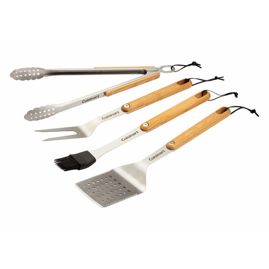 Cuisinart Grill - Ash BBQ Toolset 4 Piece, Wood is Sealed | CGS-1100