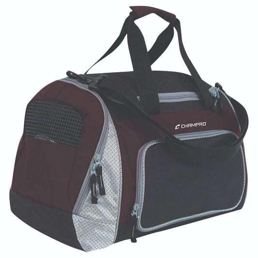 Champro Sports : Soccer Champro Pro Plus Gear Bag 24 in x 14 in x 12 in Black Maroon