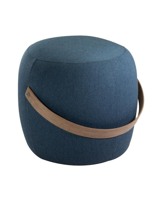 CO9 Design 20" Upholstered End Table / Pouf - Denim/Graphite