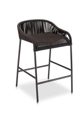 CO9 Design Black Belmont Counter Stool - Black/Taupe