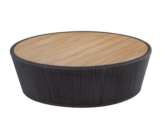 CO9 Design Coffee Table Lakewood Drum Coffee Table | Teak and Rope Detailing | Round | LD39N