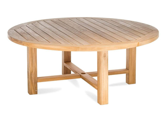CO9 Design Lakewood 50" Round Coffee Table, Natural Teak