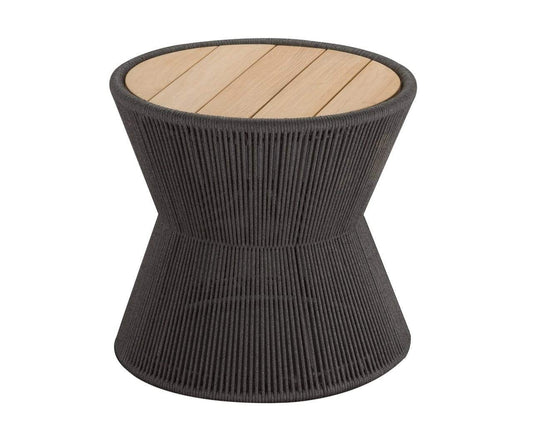 CO9 Design Lakewood Drum Side Table, Natural Finish