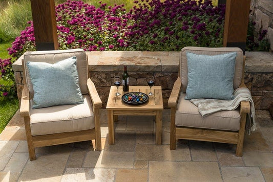 CO9 Design Outdoor Side Table Lakewood Essential 24" Side Table, Natural Teak