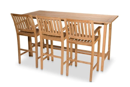 CO9 Design Outdoor Table Essential Rectangular Bar Table with Umbrella Hole