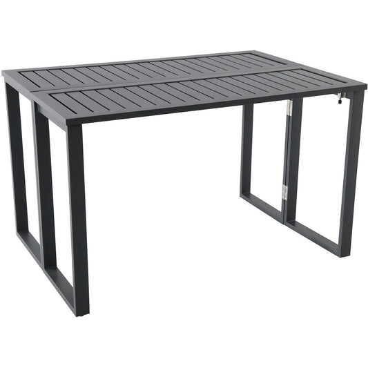 Hanover - Outdoor Dining Set With Conrad 31.5" x 46" Folding Outdoor Console Dining Table, Aluminum Frames - Gray - CONDNSQTBL
