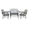 Courtyard Casual Conversation Set Courtyard Casual - Black Steel French Quarter Outdoor 4 pc Metal Seating Group | 5154