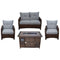 Courtyard Casual Conversation Set Courtyard Casual - Costa Mesa 5 Piece Loveseat Set - Brown | 5240