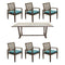Courtyard Casual Courtyard Casual - Avalon FSC Teak 84" Rectangular Dining Table and 6 Arm Dining Chairs 7 Piece Dining Set | 5382
