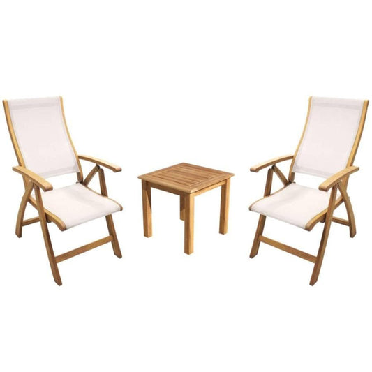 Courtyard Casual Courtyard Casual - Basic Teak 2 Chairs and 1 Square Side Table 3 Piece Bistro Set | 5485