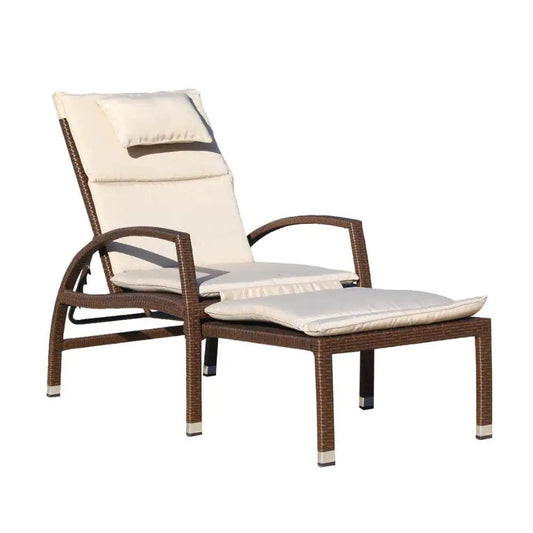 Courtyard Casual Courtyard Casual - Brown Beach Front Deck Chair to Chaise Lounge Combo | 5004