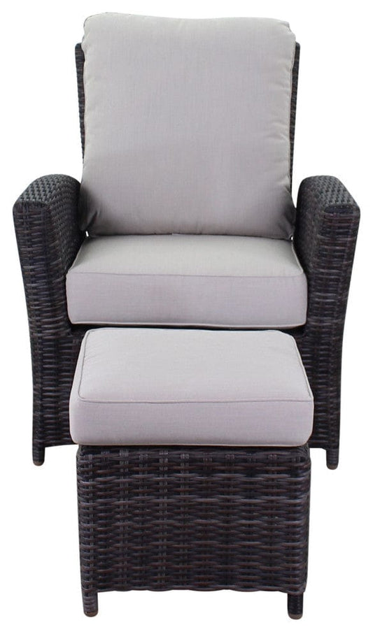 Courtyard Casual Courtyard Casual - Chelshire 2 pc Recline Chair & Ottoman Set
Silver Oak - Canvas Biscuit
Includes: One Club Chair and One Ottoman | 5507