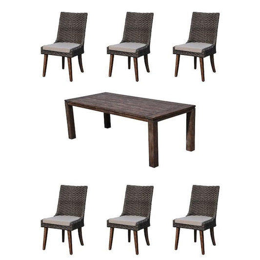 Courtyard Casual Courtyard Casual - Cosmos FSC Teak 7 Piece 84" Rectangle Dining Table and 6 Dining Chairs | 5451