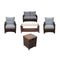 Courtyard Casual Courtyard Casual - Costa Mesa 5 pc Sofa Seating Set with 1 Sofa, 1 Coffee Table, 1 End Table and 2 Club Chairs | 5556