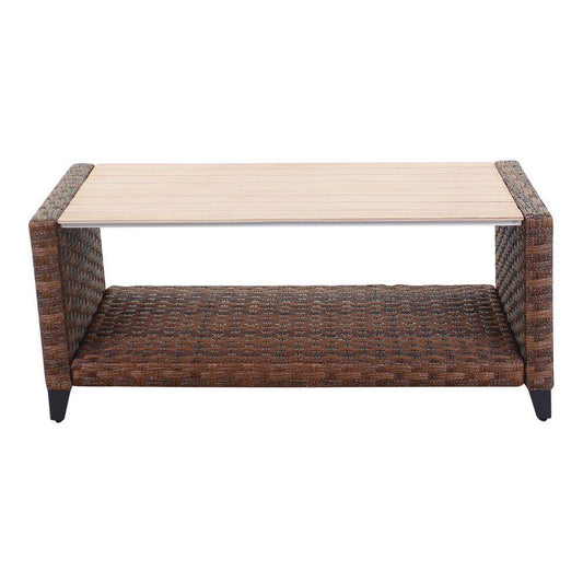 Courtyard Casual Courtyard Casual - Costa Mesa Coffee Table with Aluminum Top in Brown | 5555